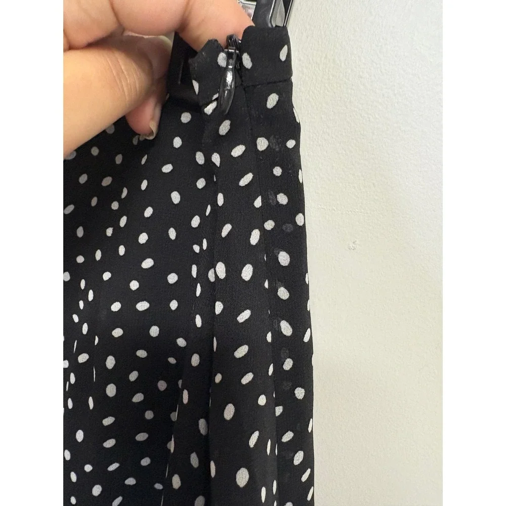 CAbi‎ Sinatra, Black and White, Long Maxi Polka Dot Skirt, Women's Size 8